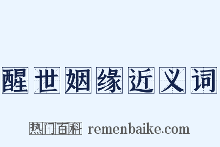 醒世姻缘近义词是什么意思的图片